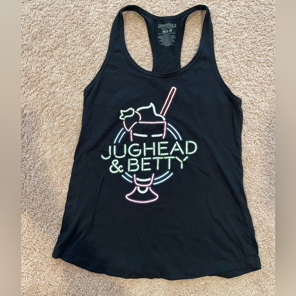 Riverdale Jughead & Betty Neon Sign Women's Graphic Tank Top Shirt Sz Junior M